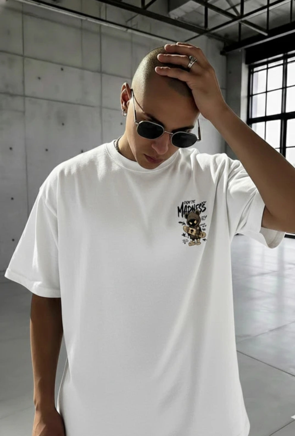 Enjoy The Madness Graphic Printed Oversized T-Shirt for Men | Streetwear Cotton Loose Fit Tee
