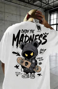 Enjoy The Madness Graphic Printed Oversized T-Shirt for Men | Streetwear Cotton Loose Fit Tee