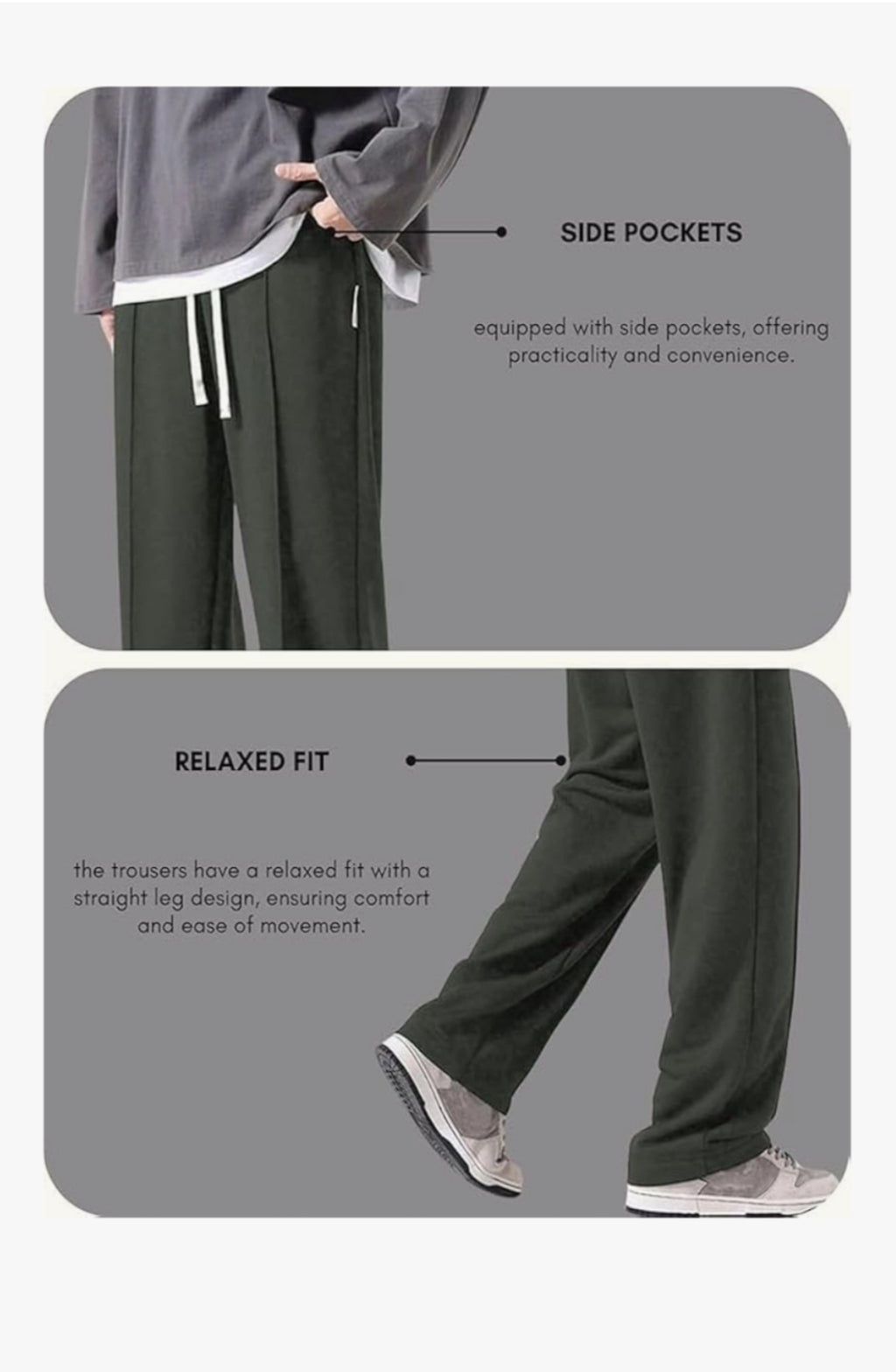 Men’s Premium Straight Fit Jogger Pants | Casual Loose Fit Trousers | Comfortable Daily Wear (Multi-Color Available)