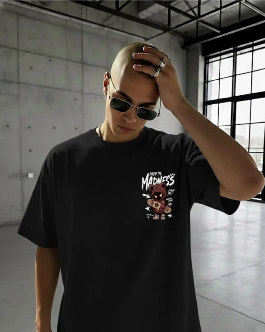 “Enjoy The Madness” Printed Oversized T-Shirt